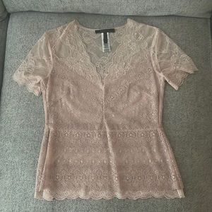 BCBGMaxAzria Peplum Lace Blouse